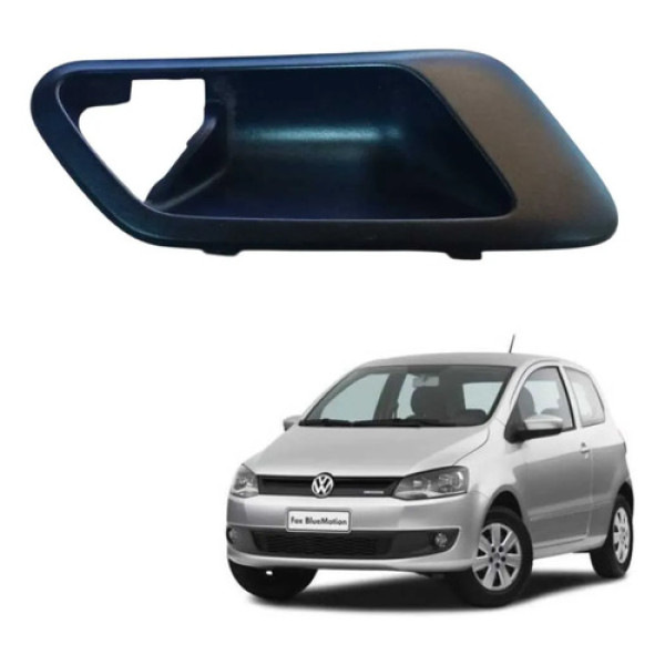 Moldura Maçaneta Traseira Direita Volkswagen Fox 2010 A 2019 Preto Traseira