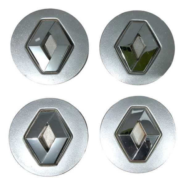 Jogo De Calota Central Roda Sandero 2016 Cinza