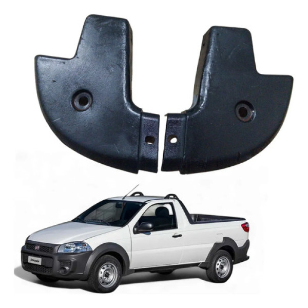 Moldura Cantos Caçamba C/ Detalhe Strada Palio Uno 2004a2017 Preto